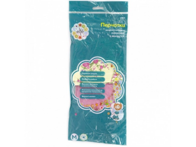 Перчатки хозяйственные, латексные с манжетой, XL Elfe