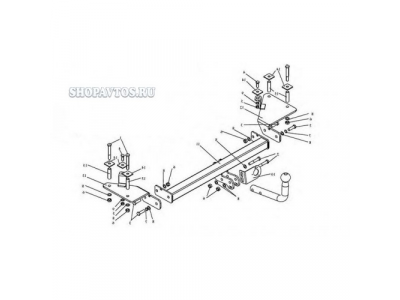 Фаркоп на Chevrolet Lanos седан 1997-2005гг. от Leader Plus Фаркоп на Chevrolet Lanos седан 1997-2005гг.